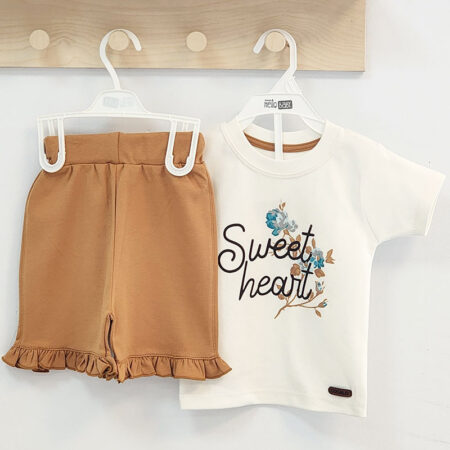 ست تیشرت و شلوارک دخترانه طرح sweet heart