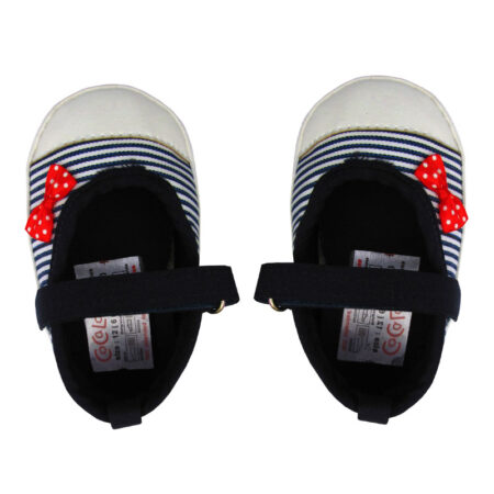 پاپوش کودک دخترانه طرح پاپیون راه راه