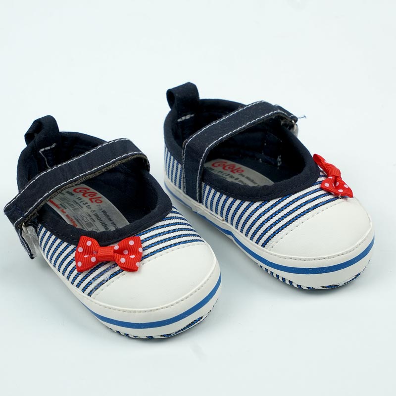 پاپوش کودک دخترانه طرح پاپیون راه راه