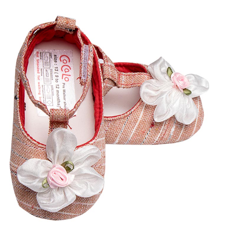 پاپوش کودک دخترانه طرح چهارخونه گل