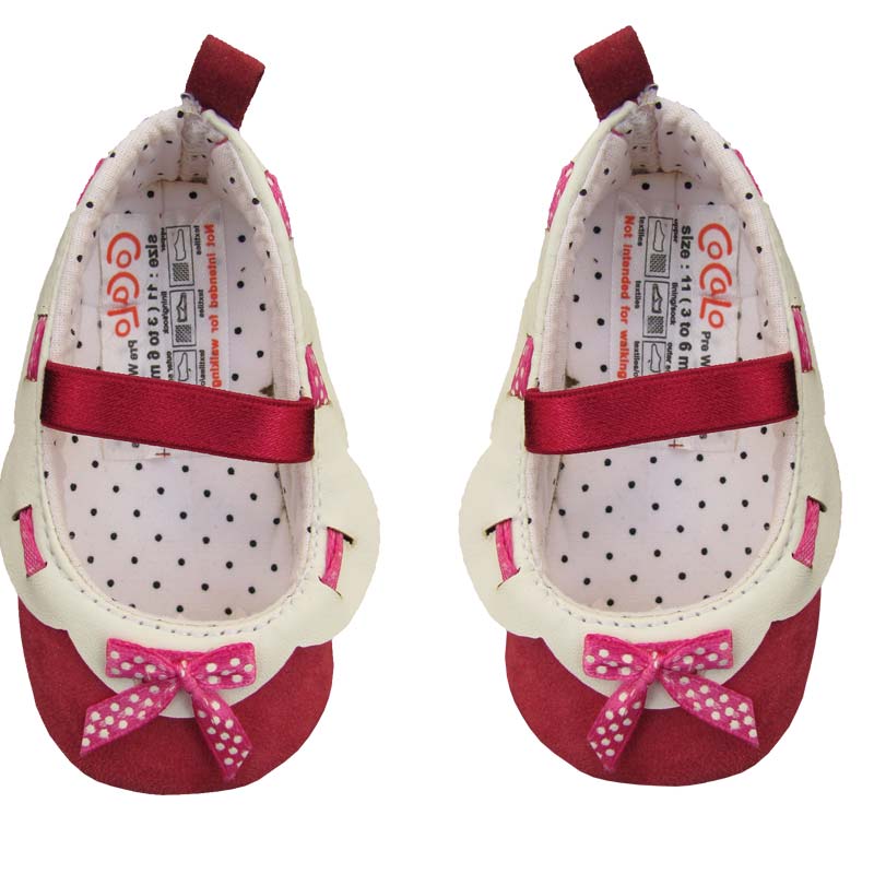 پاپوش کودک دخترانه طرح پاپیون نواری