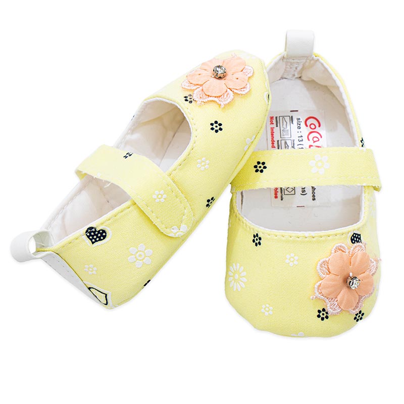 پاپوش کودک دخترانه طرح گل صورتی