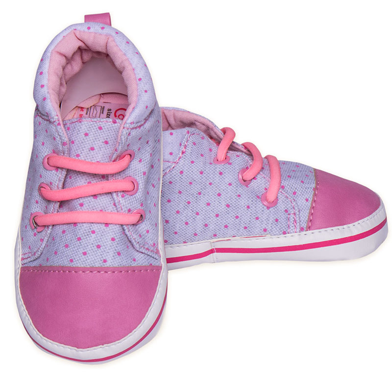 پاپوش کودک دخترانه طرح ساقدار خالدار