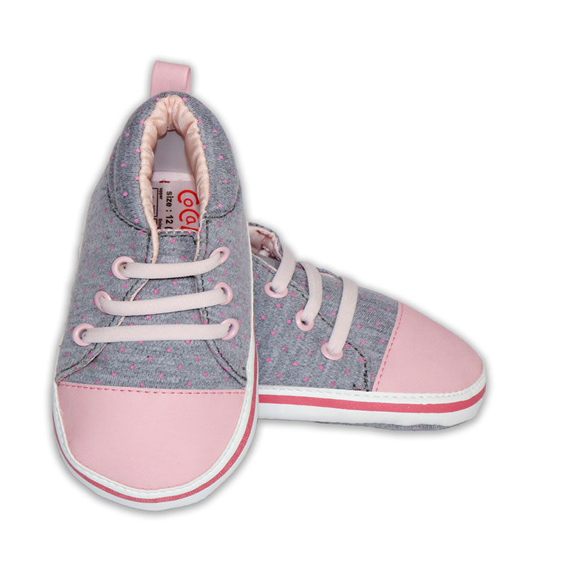 پاپوش کودک دخترانه طرح ساقدار خالدار