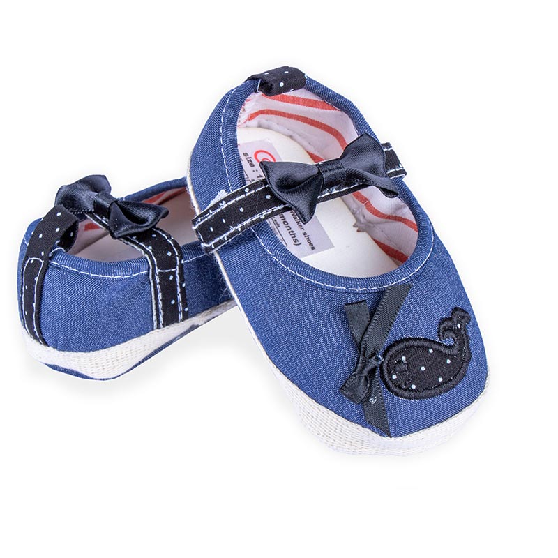 پاپوش کودک دخترانه طرح نهنگ رنگ مشکی