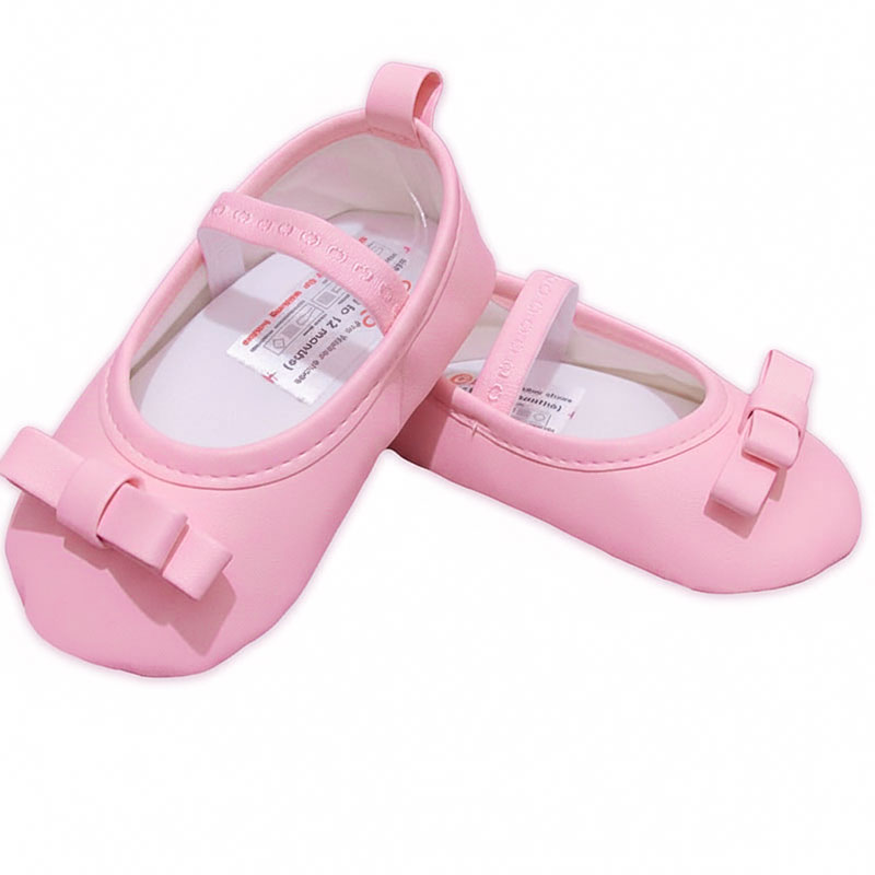 پاپوش کودک دخترانه طرح پاپیون چرمی رنگ صورتی