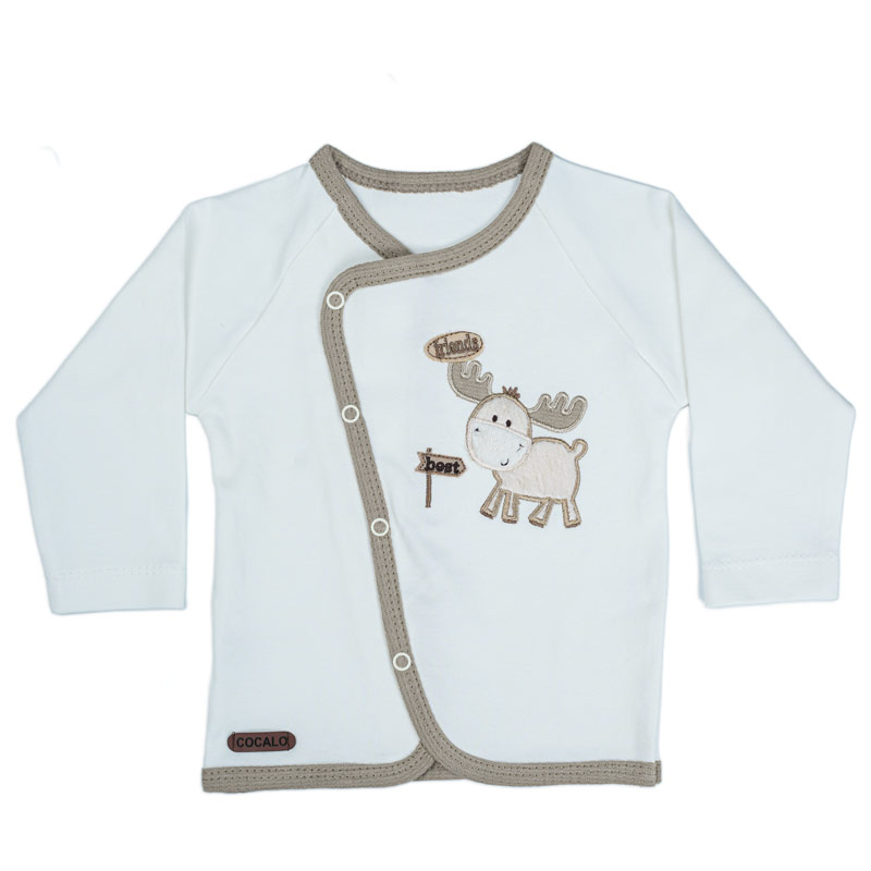 بلوز جلو دکمه دار طرح گوزن