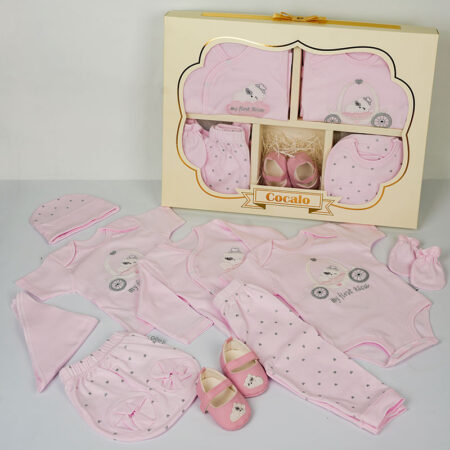 لباس نوزادی بیمارستانی 19 تیکه طرح کالسکه