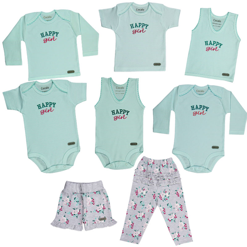 پک لباس اقتصادی کودک طرح happy gril کد 1004