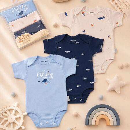 پک سه عددی بادی آستین کوتاه پسرانه کوکالو